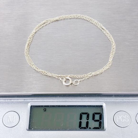 Rope Chain Necklace | Vintage Sterling Silver 925 | 18.5” - Picture 4 of 4